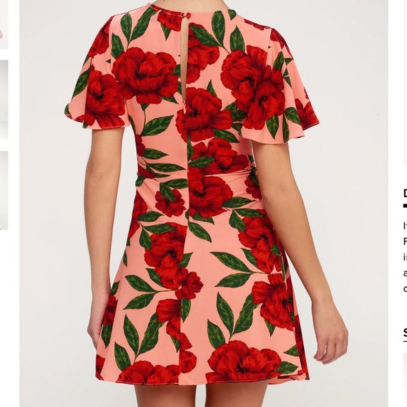 Lulu's Dance Fleur Bright Peach Skater Dress - Picture 3 of 4